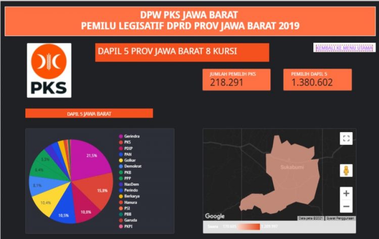 Perolehan suara dan kursi Dapil 5 Jawa Barat